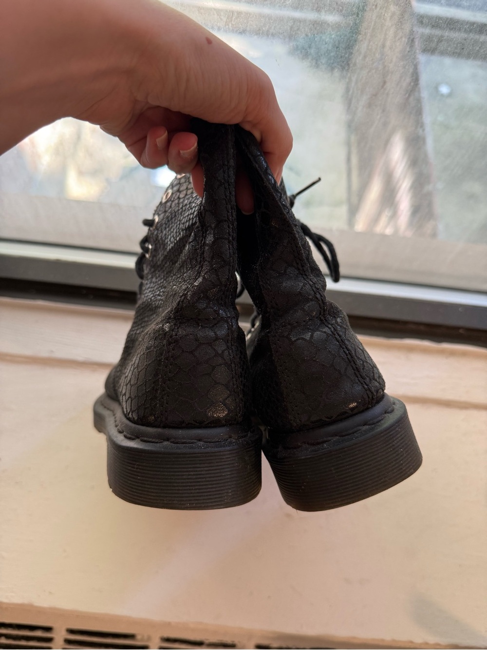 Dr. Martens Snake skin Leather Combat Boots - Picture 9 of 9
